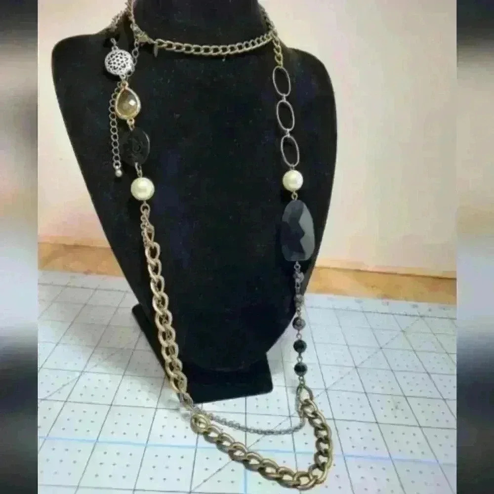 Avon bronze long necklace 38"